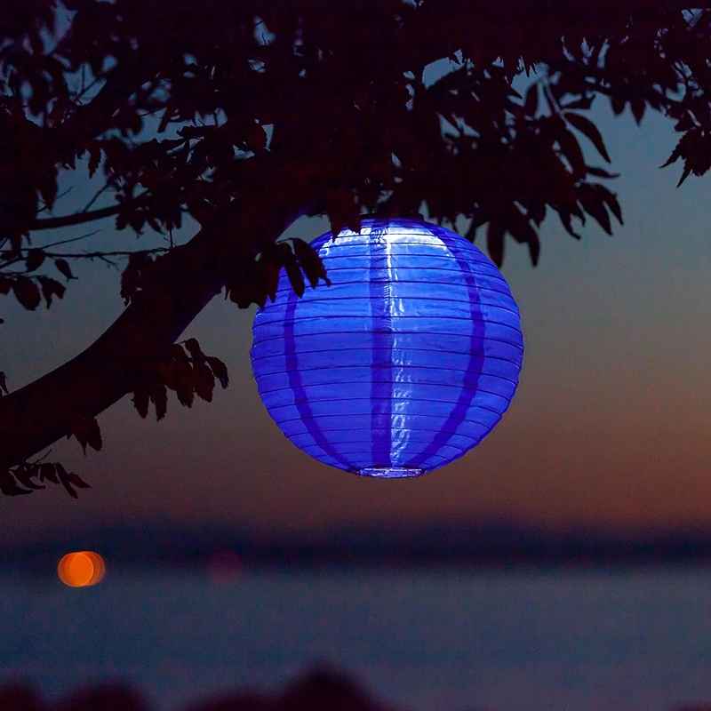 Festival Nylon Solar Lantern - Blue